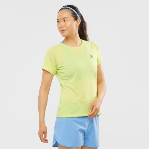 Lemon Salomon Cross Run Short Sleeve Women's T-Shirts | IE TO1835